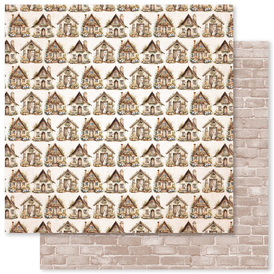 Paper Rose Studio - Double Sided 12 x 12 Paper - Easter Village Basics D