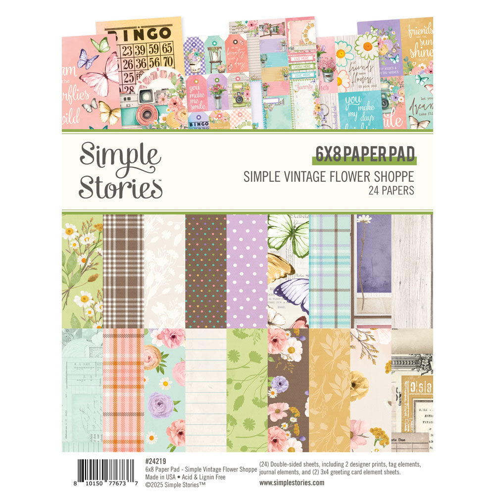 Simple Stories - Simple Vintage Flower Shoppe Collection - 6 x 8 Paper Pad