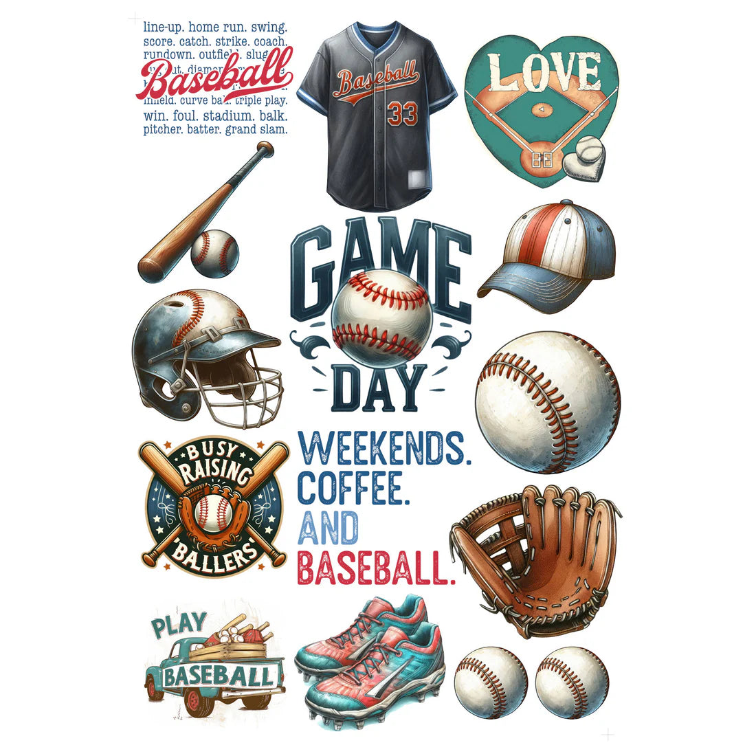 SSC - Go Big Sports Collection - Baseball Laser Cut Scrapbook Ephemera Embellishments