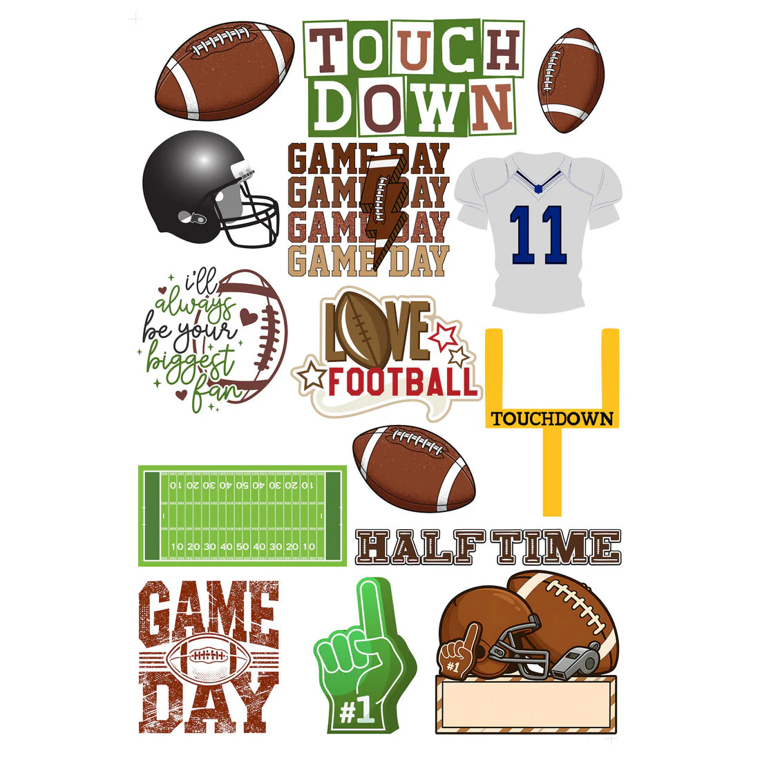 SSC - Go Big Sports Collection - Football Laser Cut Scrapbook Ephemera Embellishments