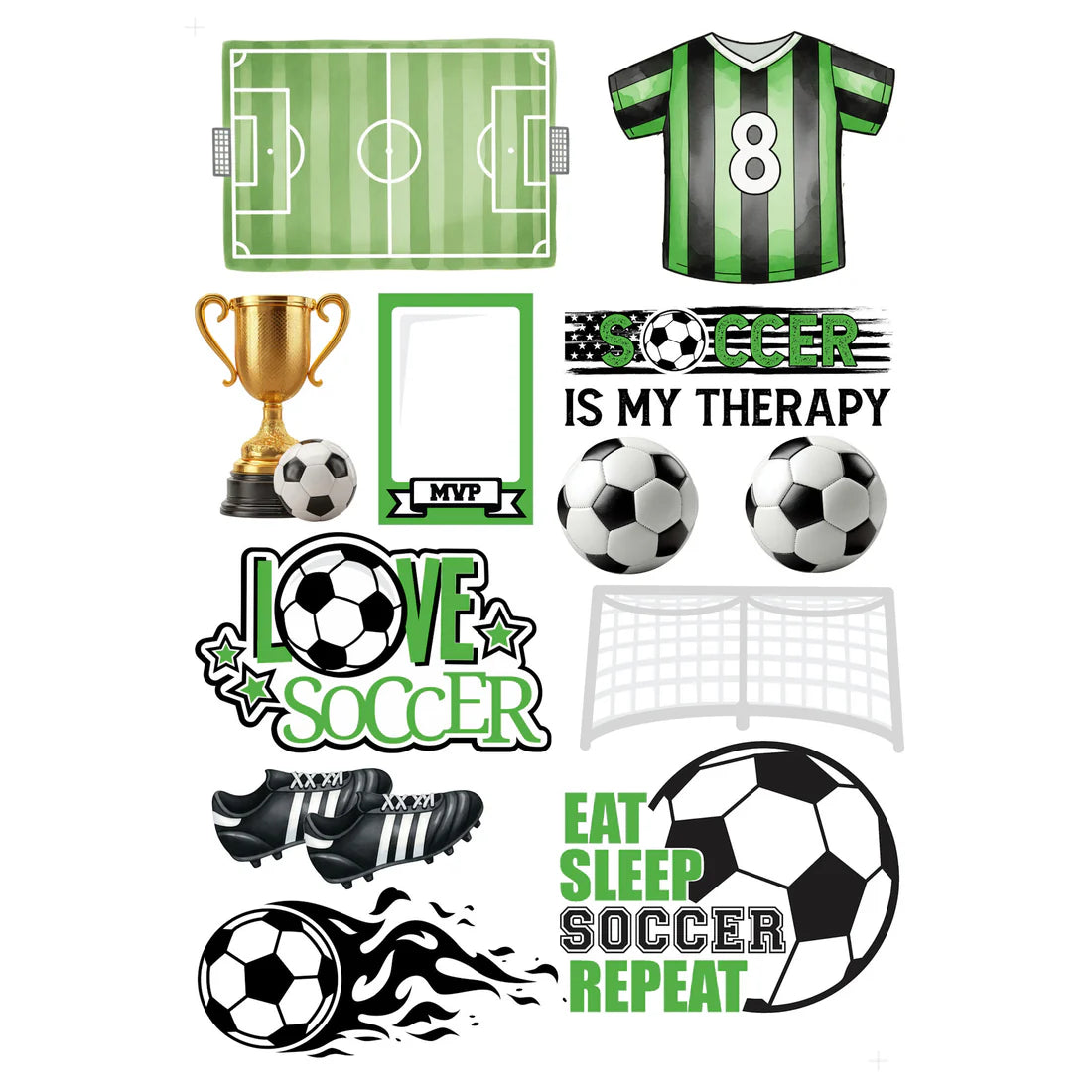 SSC - Go Big Sports Collection - Soccer Laser Cut Scrapbook Ephemera Embellishments