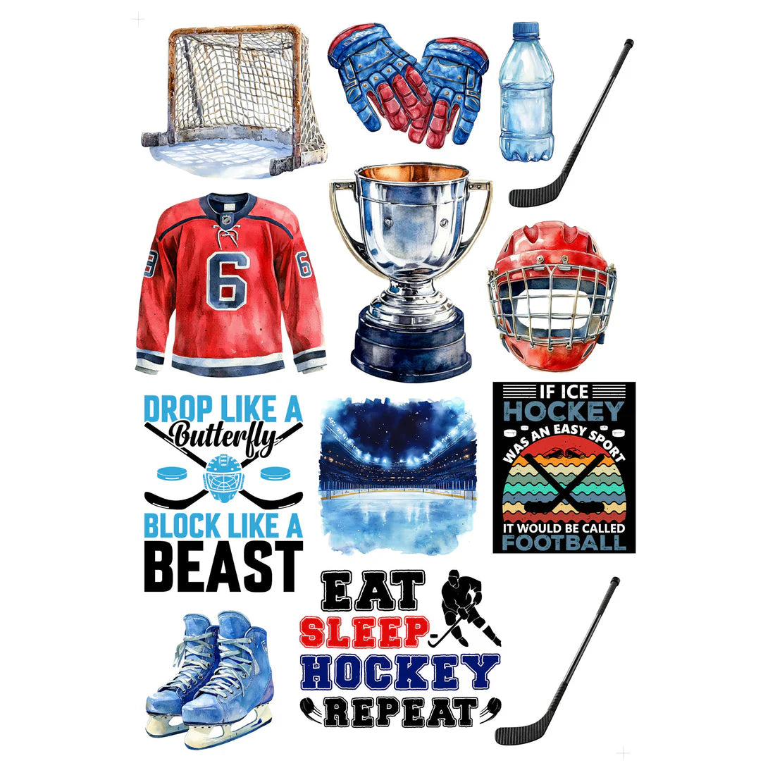SSC - Go Big Sports Collection - Hockey Laser Cut Scrapbook Ephemera Embellishments