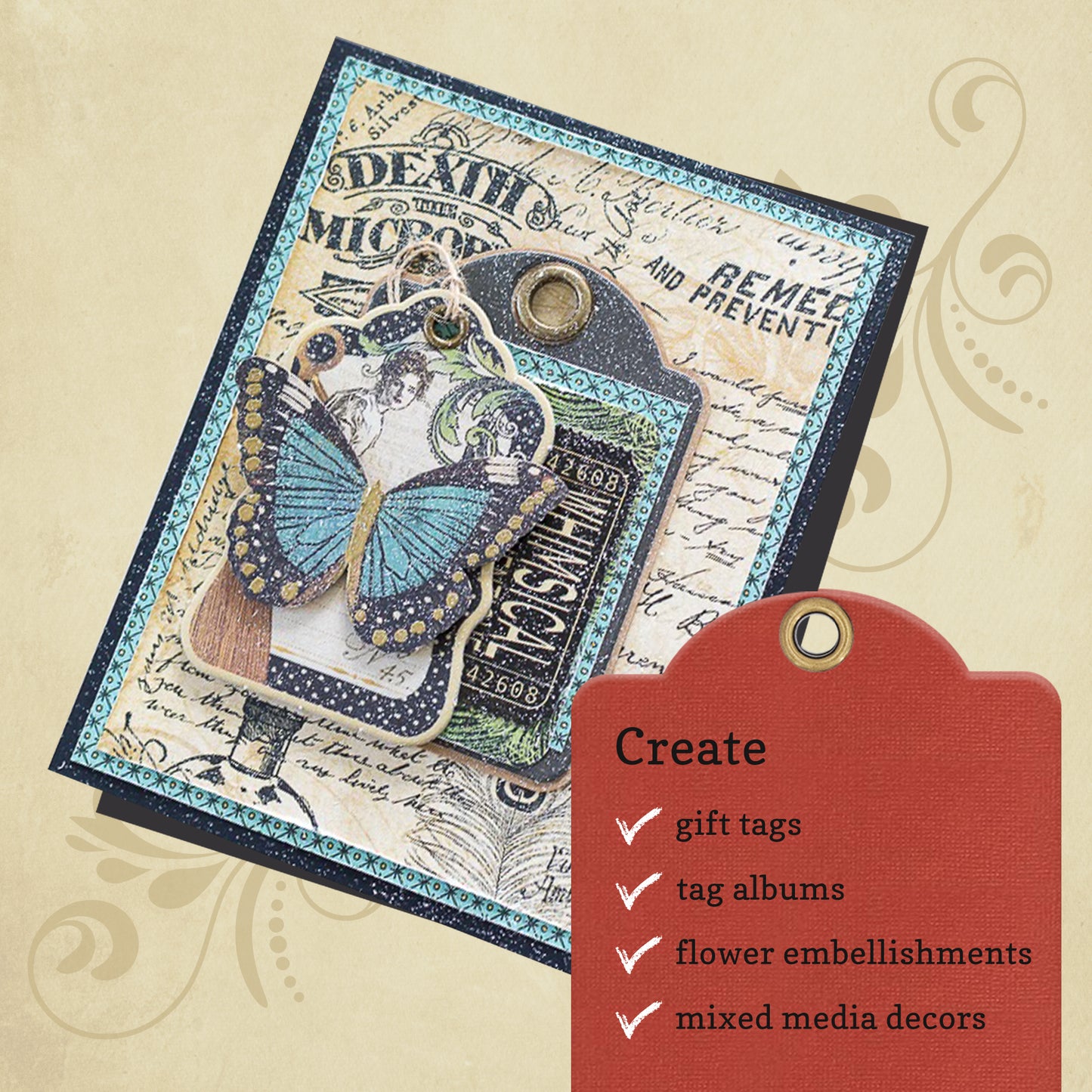 Graphic 45 Tag and Flowers Dies