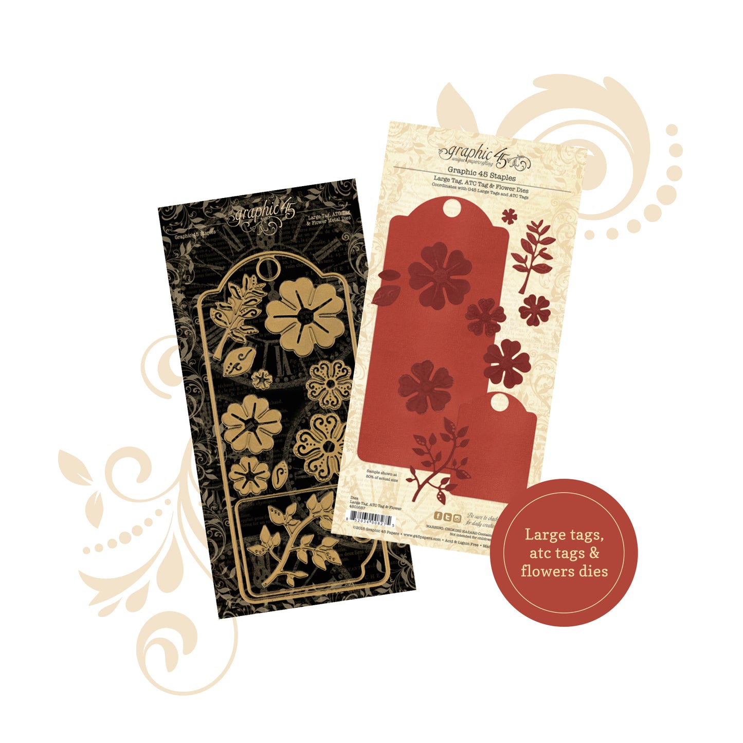 Graphic 45 Tag and Flowers Dies
