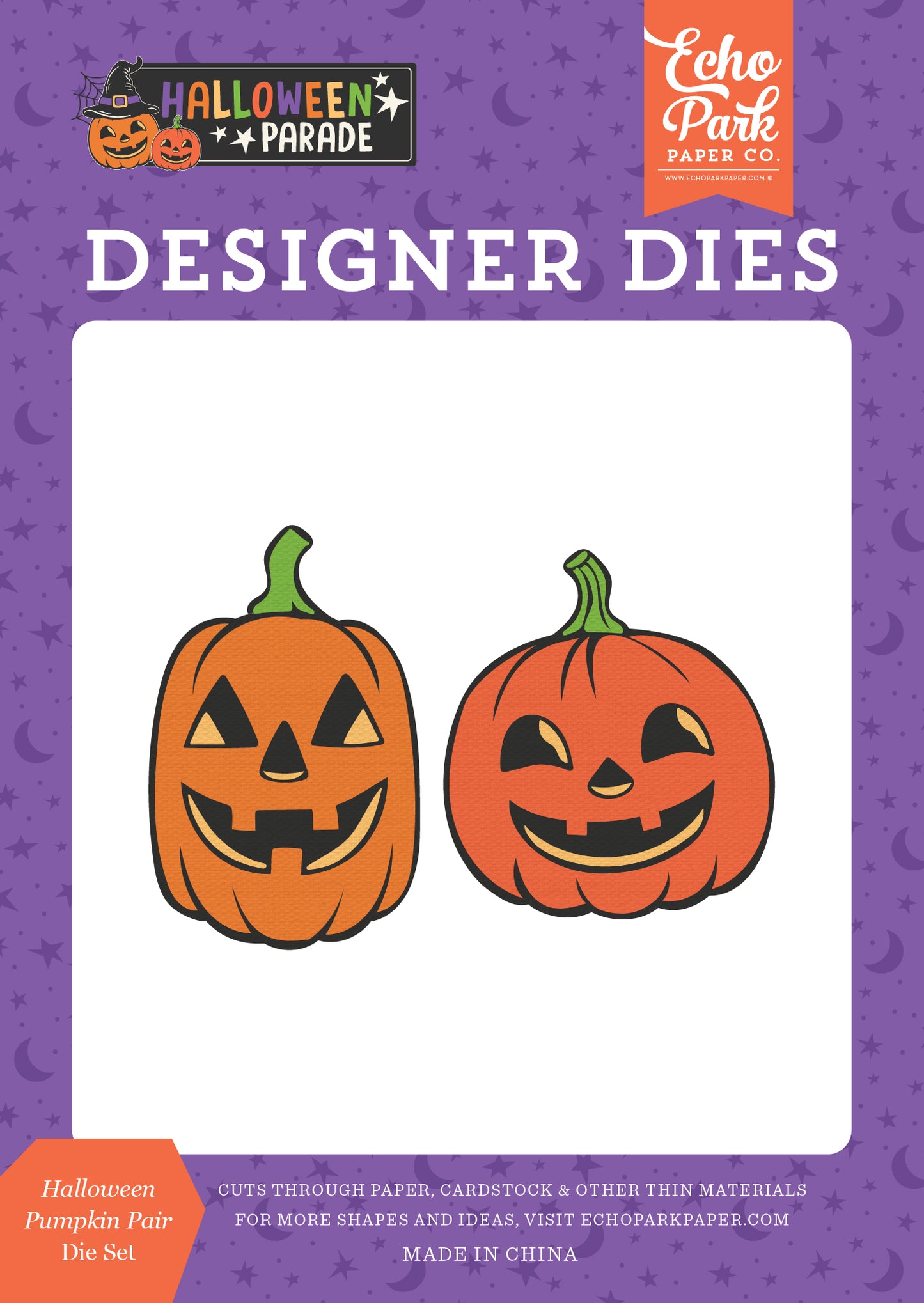 Echo Park - Halloween Parade Collection - Designer Dies - Halloween Pumpkin Pair