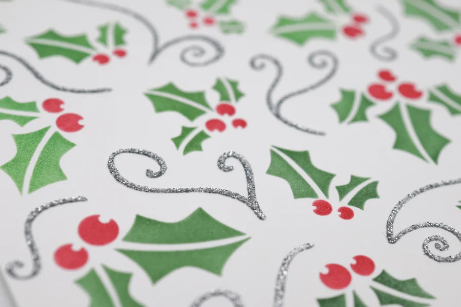 Emily Moore Designs - Layered Stencils - Holly And Swirls
