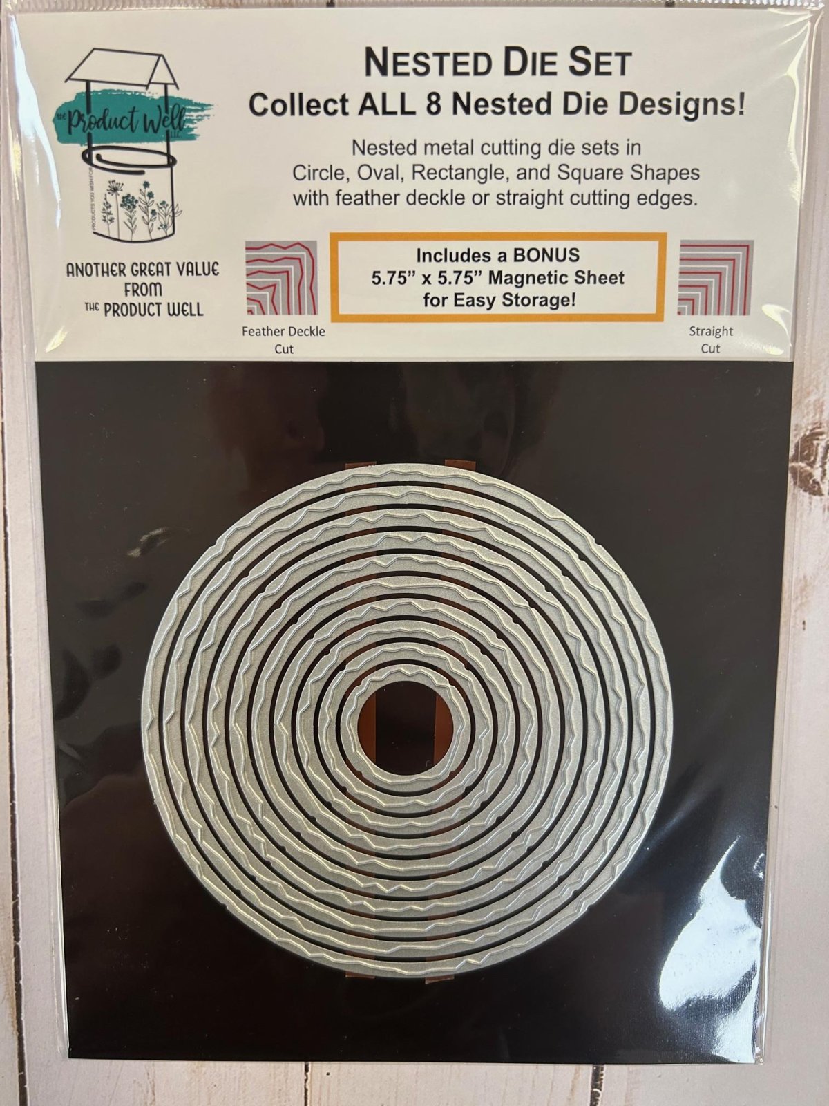 AIR EXCLUSIVE -Product Well - Feather Deckle Nesting Dies - Circle