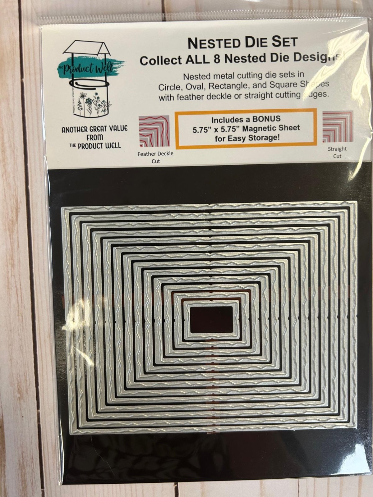 AIR Exclusive Product Well - Feather Deckle Nesting Dies - Rectangle