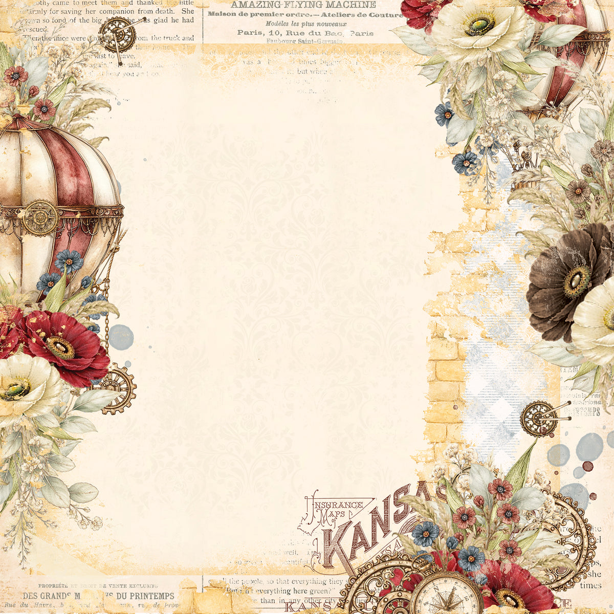 49 And Market - Chronicles Of Oz Collection - 12 x 12 Double Sided Paper - Makng The Journey