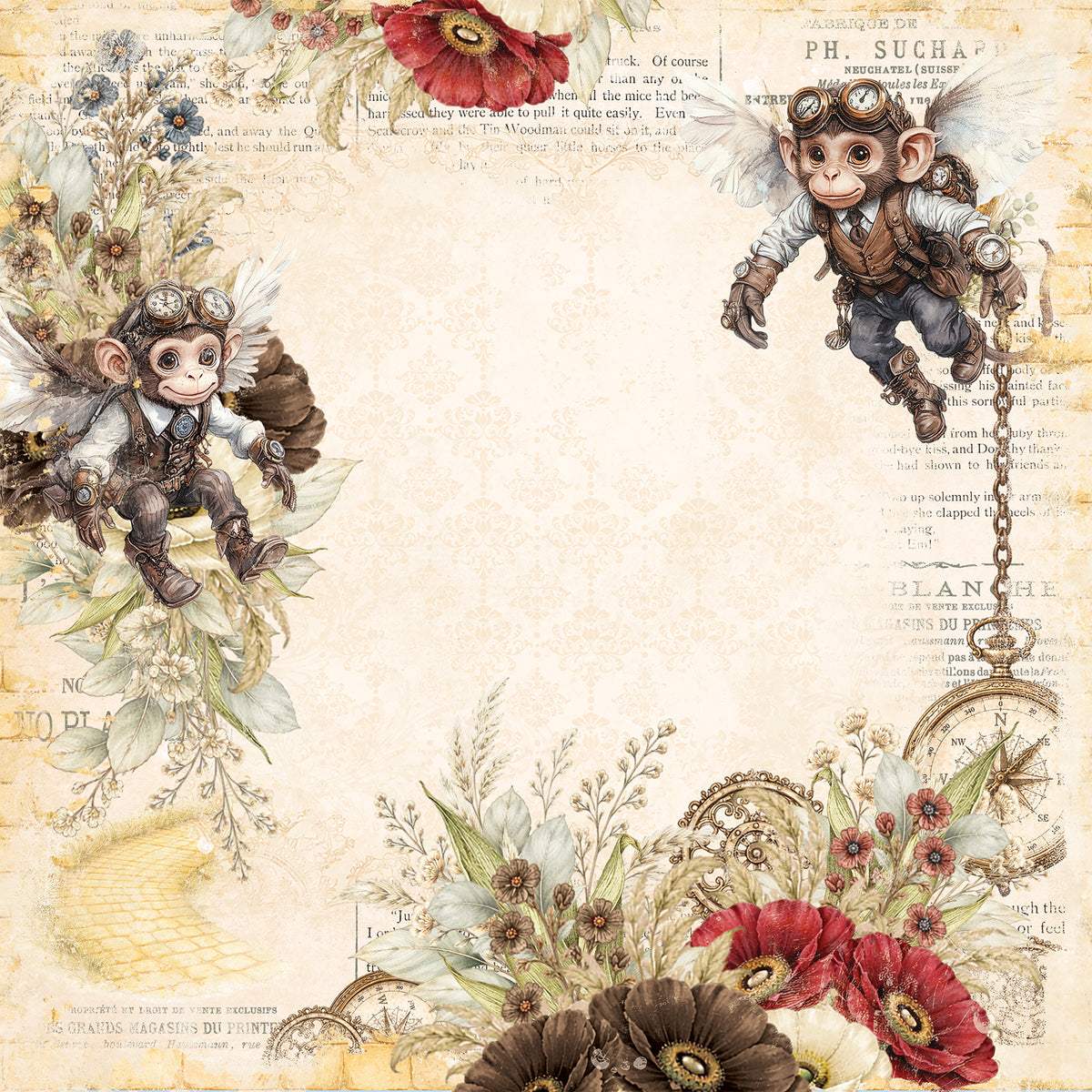 49 And Market - Chronicles Of Oz Collection - 12 x 12 Double Sided Paper - Nowhere Near Home