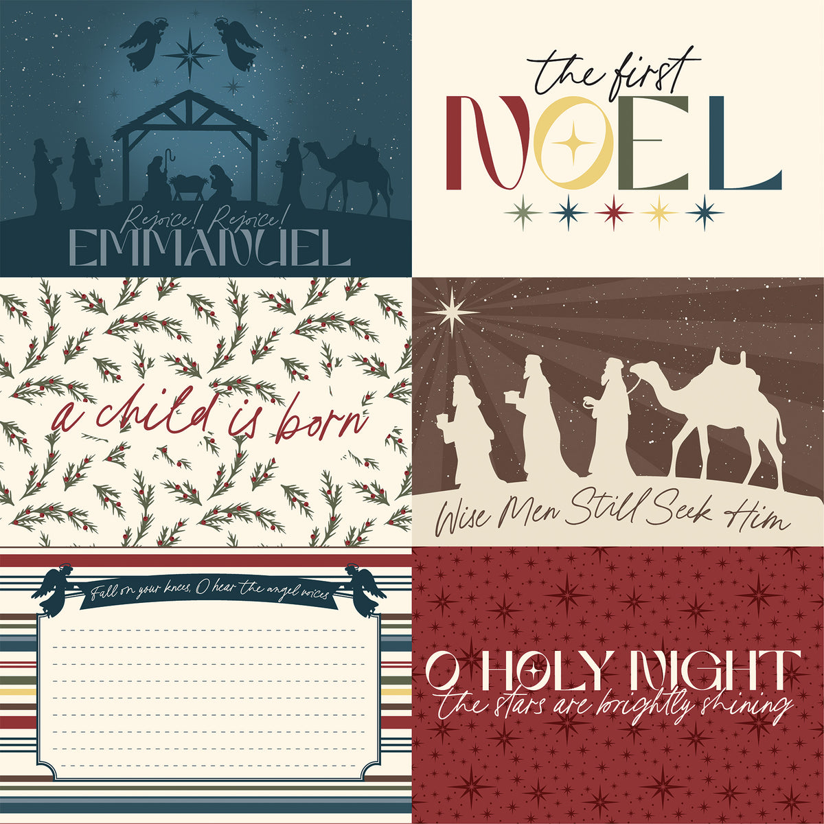 Echo Park - Joy To The World Collection - 12 x 12 Double Sided Paper - 6 x 4 Journaling Cards