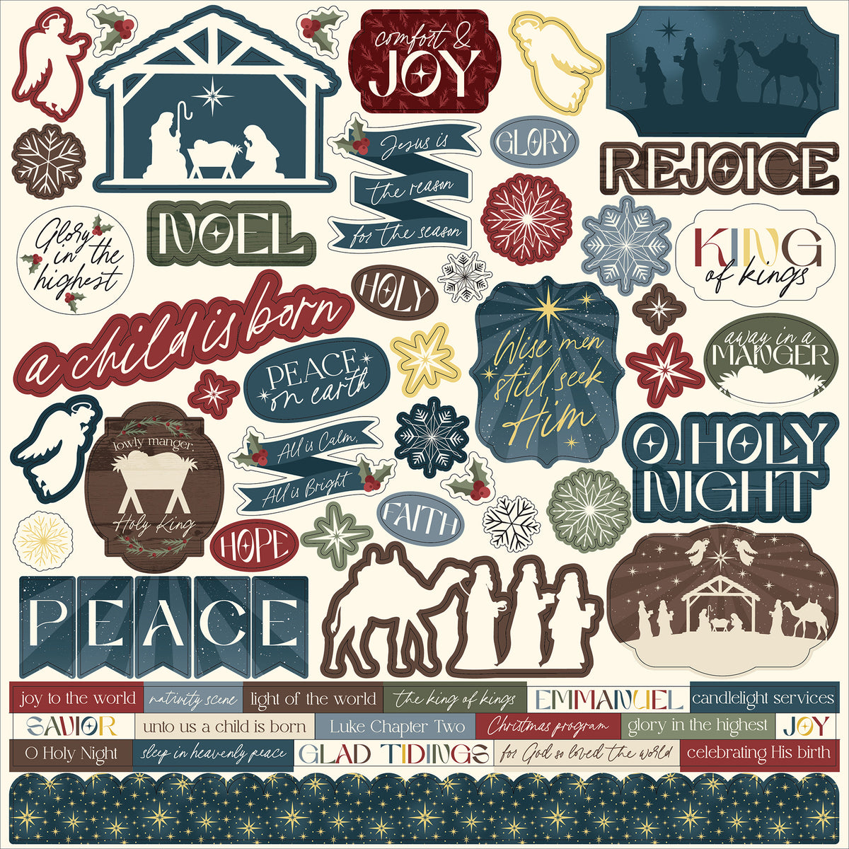 Echo Park - Joy To The World Collection - Element Cardstock Sticker