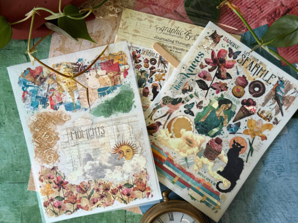 Graphic 45 - Journaling Through Time Collection - Rub-On Transfers