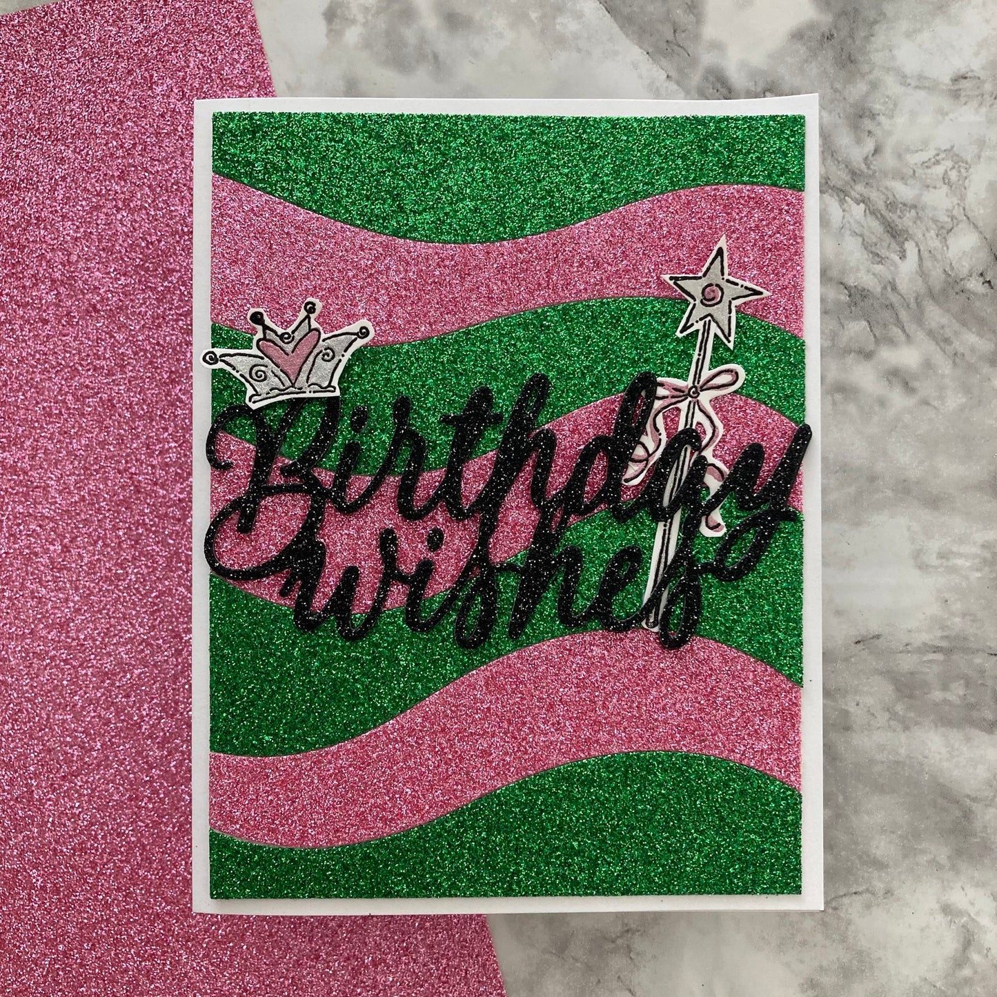 Encore Paper - 12 x 12 Glitter Luxe Cardstock - Baby Pink