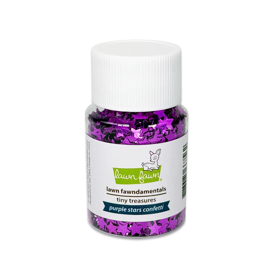 Lawn Fawn - Lawn Fundamentals - Tiny Treasures - Purple Stars Confetti