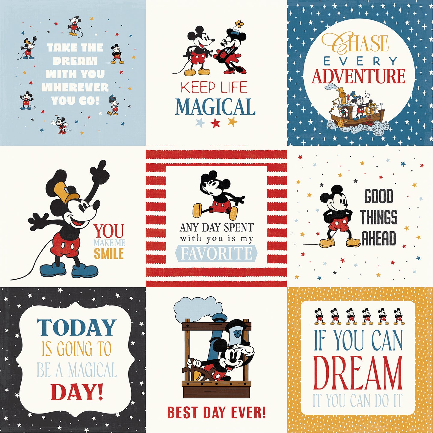 Echo Park - Mouse And Me Collection - 12 x 12 Double-Sided Paper - 4 x 4 Journaling Cards