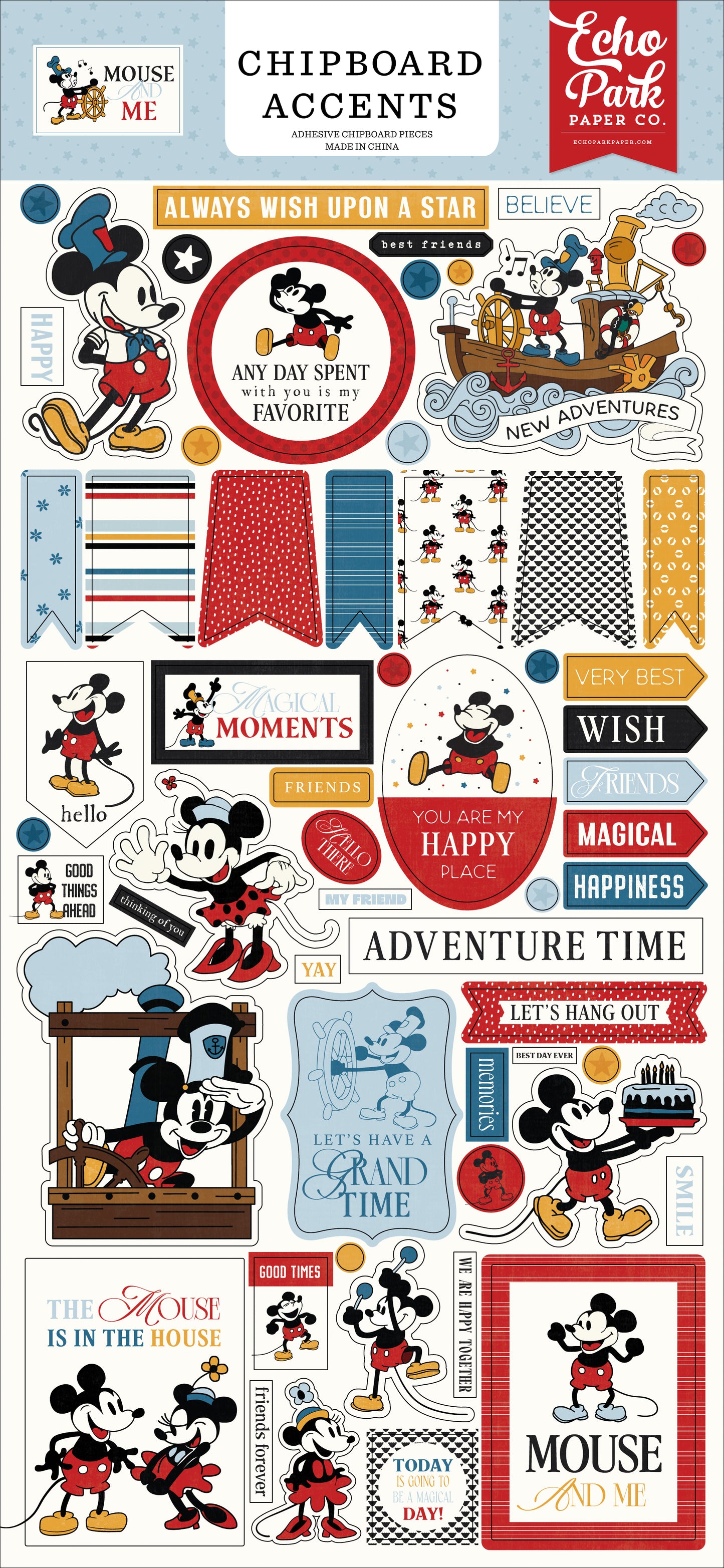 Echo Park - Mouse And Me Collection - Chipboard Accents