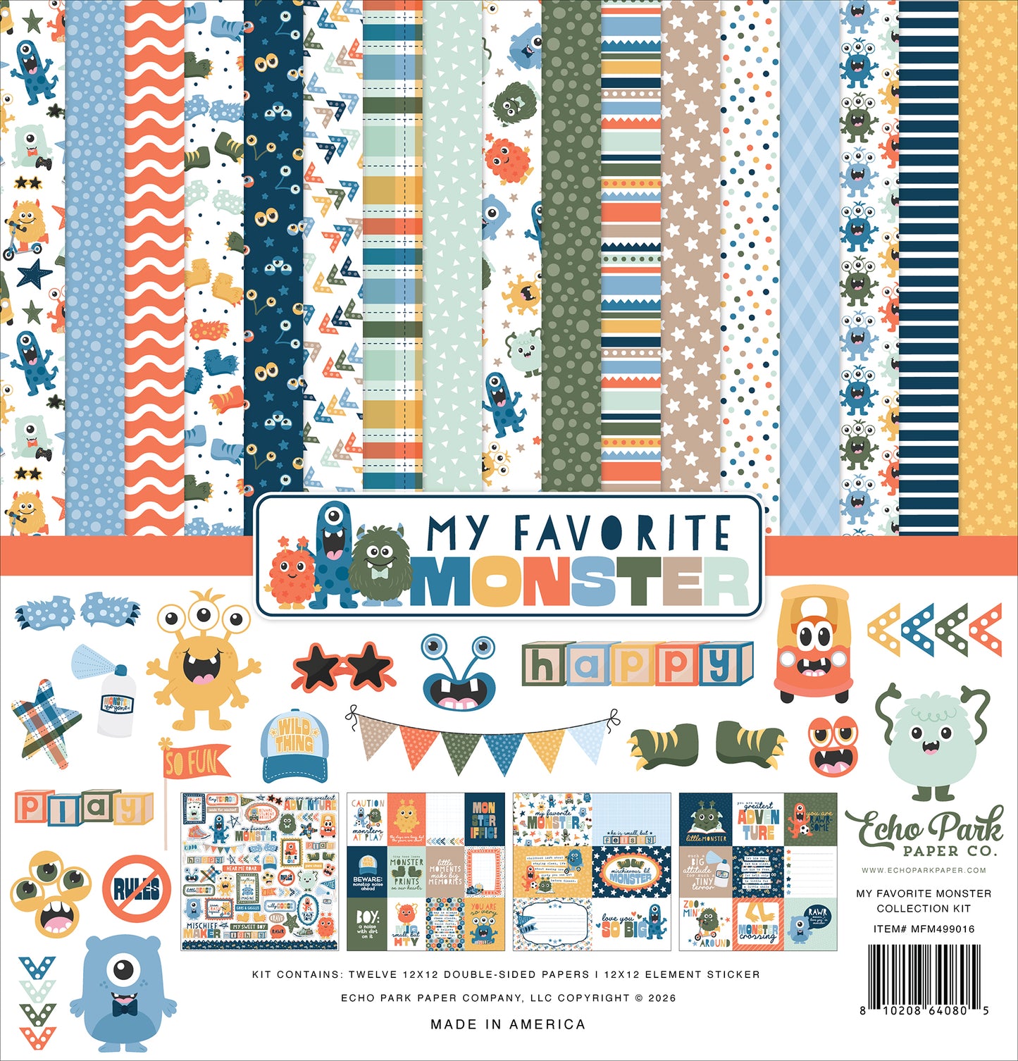 Echo Park - My Favorite Monster Collection - 12 x 12 Collection Kit