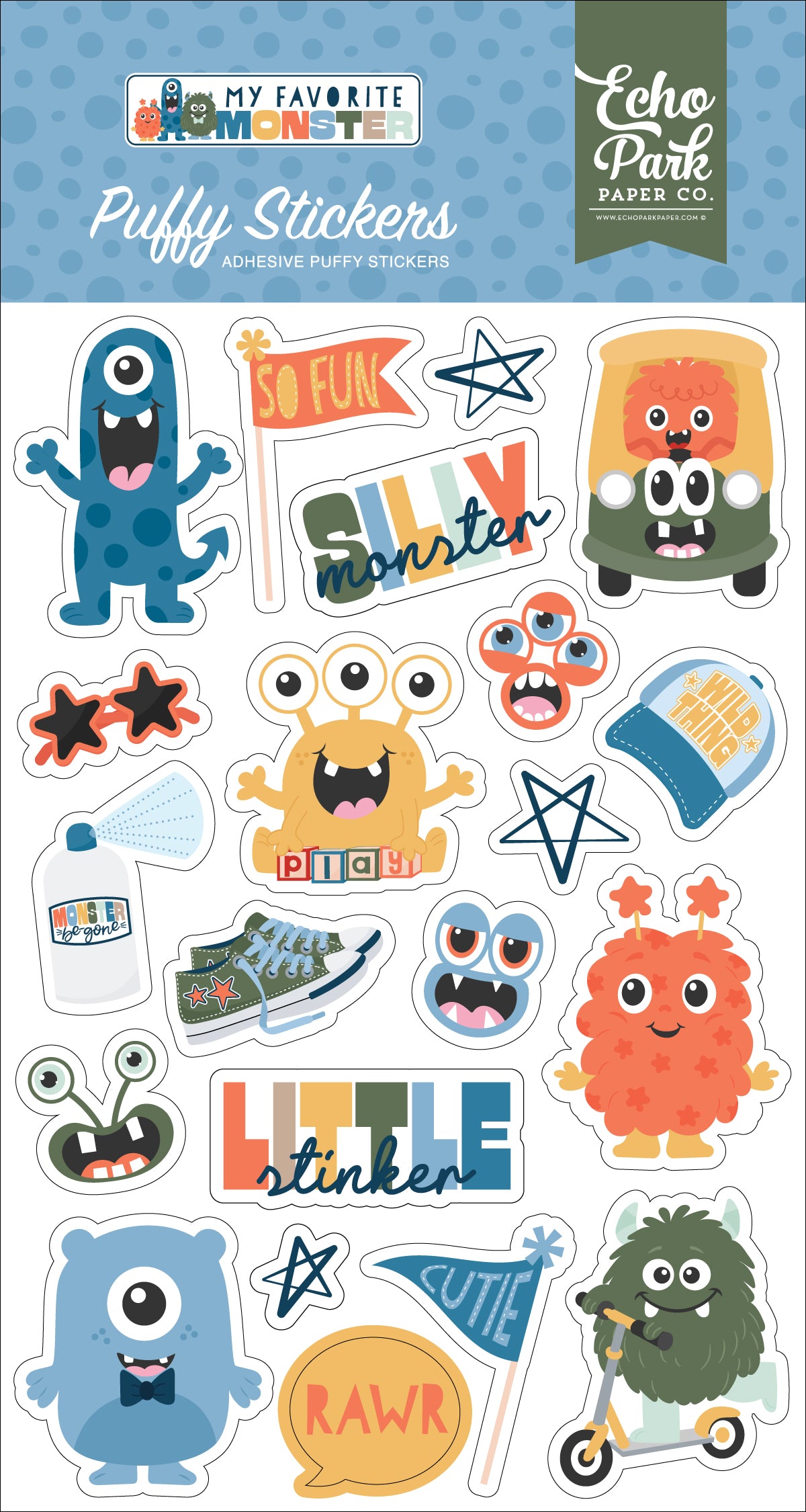 Echo Park - My Favorite Monster Collection - Puffy Stickers