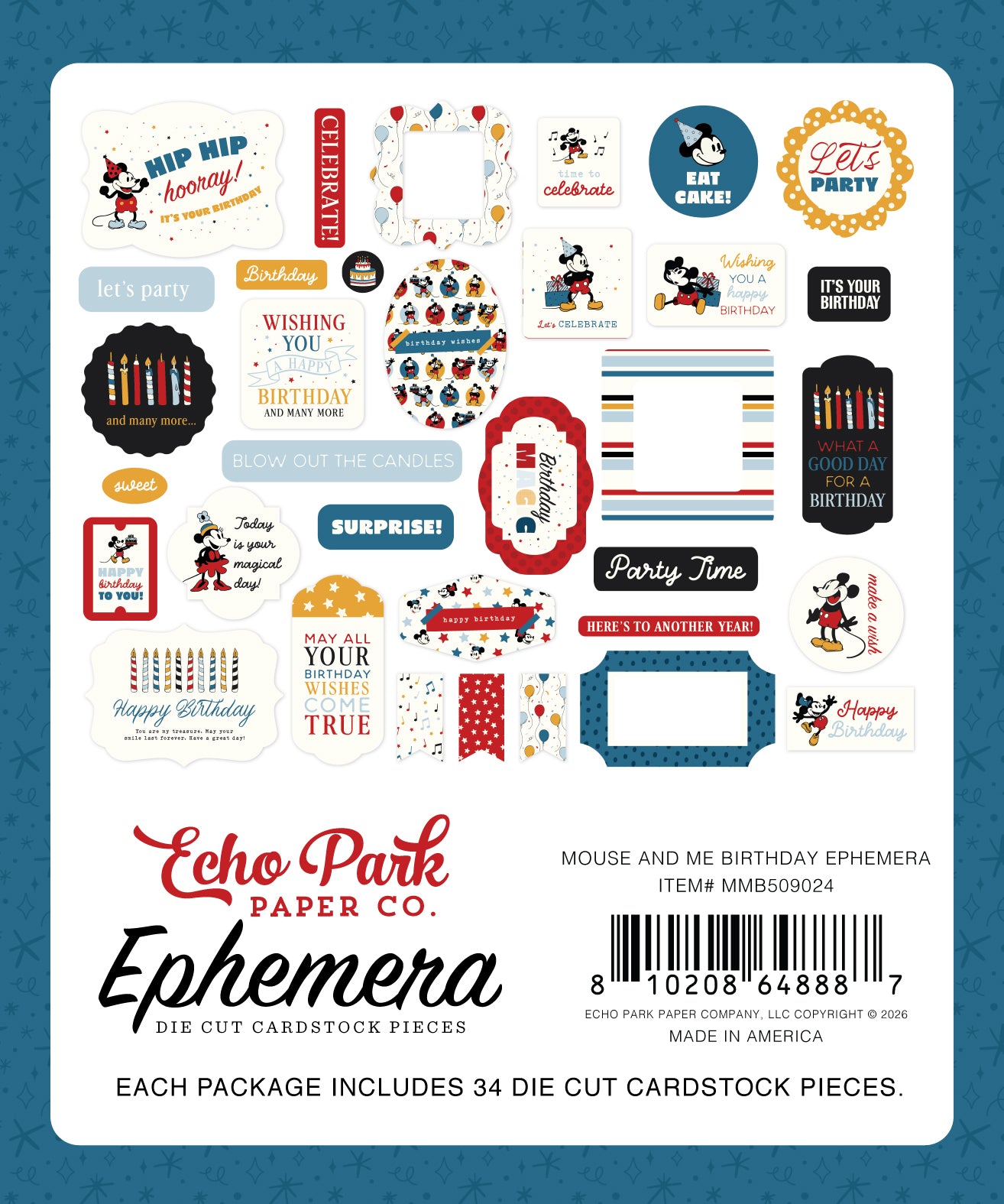 Echo Park - Mouse And Me Birthday Collection - Ephemera