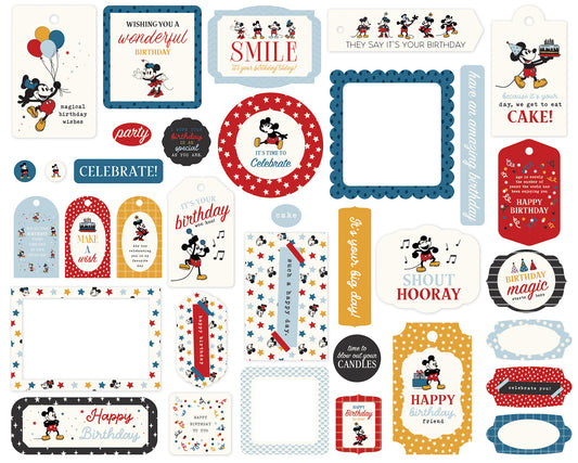 Echo Park - Mouse And Me Birthday Collection - Ephemera - Frames And Tags