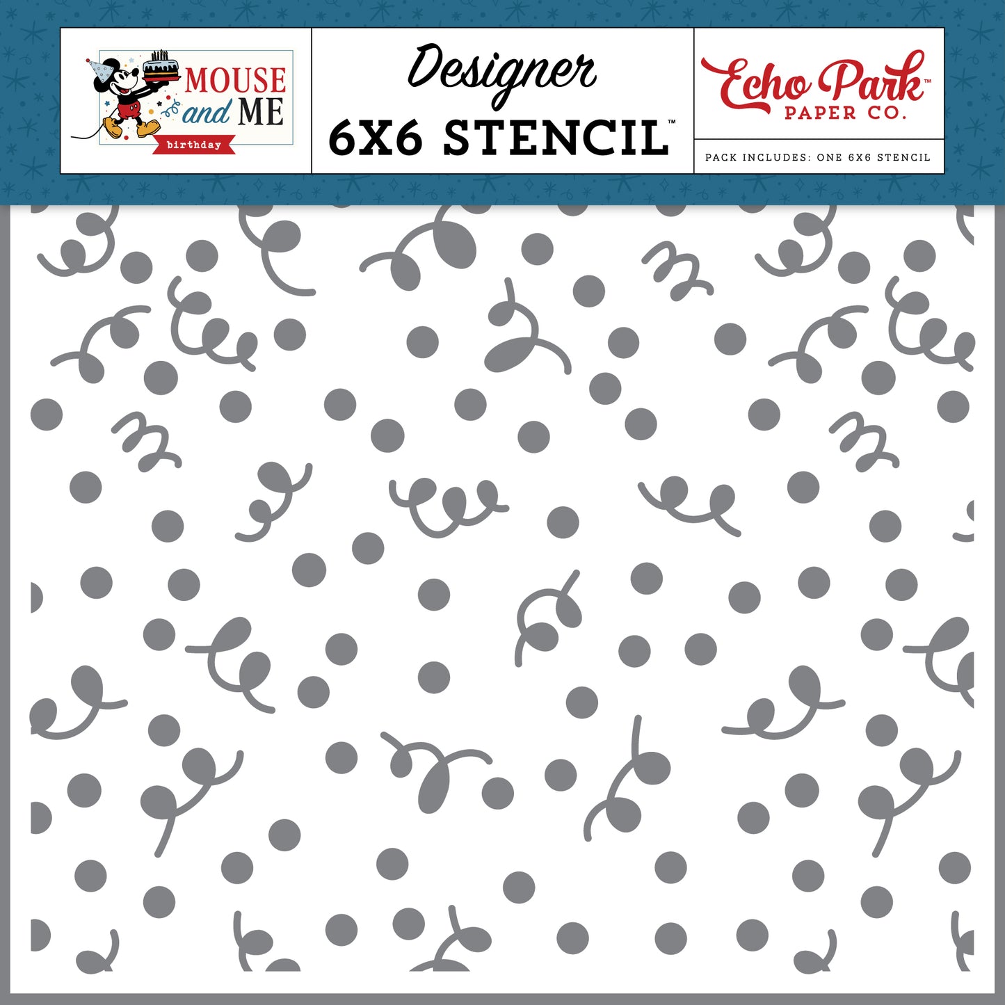 Echo Park - Mouse And Me Birthday Collection - Stencils - Time To Party Confetti