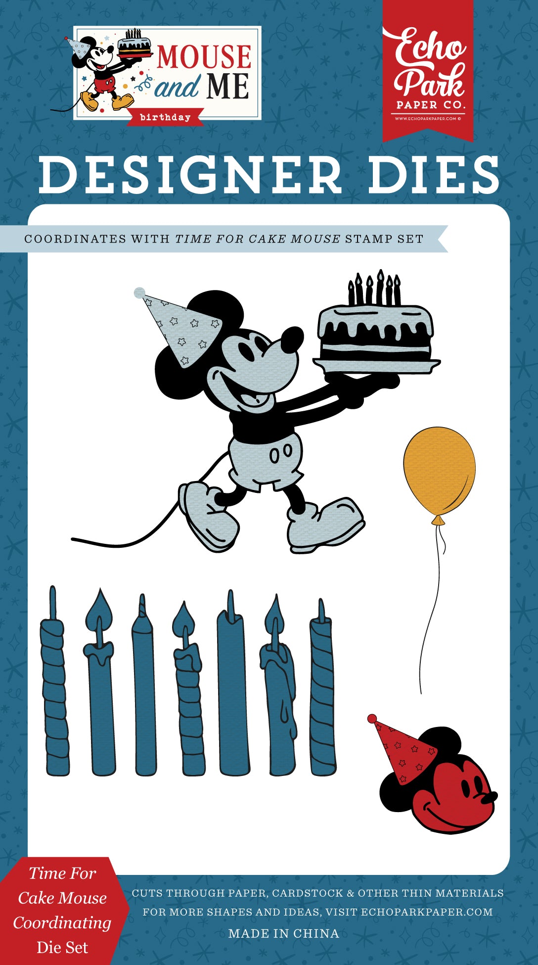 Echo Park - Mouse And Me Birthday Collection - Designer Dies - Time For Cake