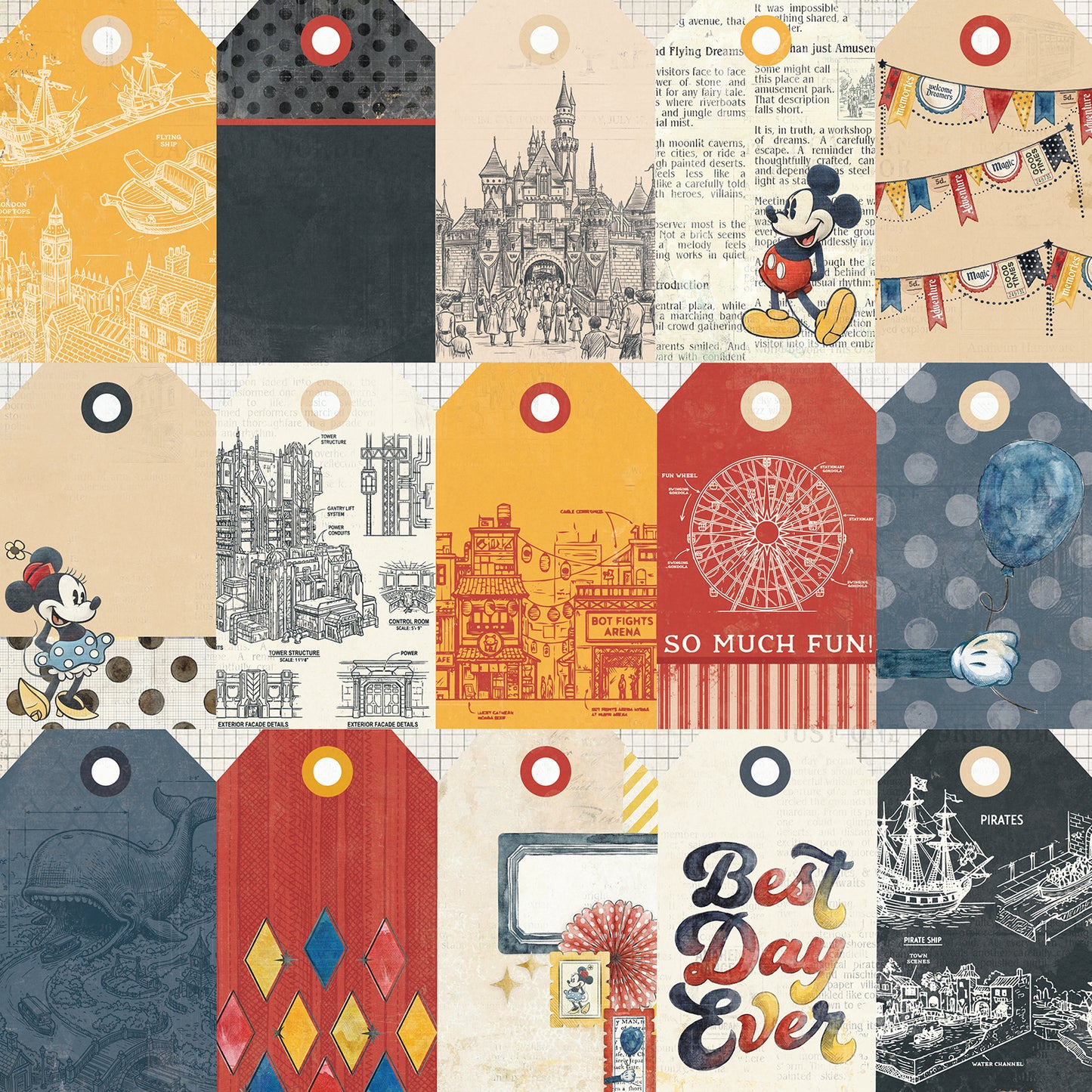 49 and Market - Mouse And Co Collection - 12 x 12 Double Sided Paper - Best Day Ever