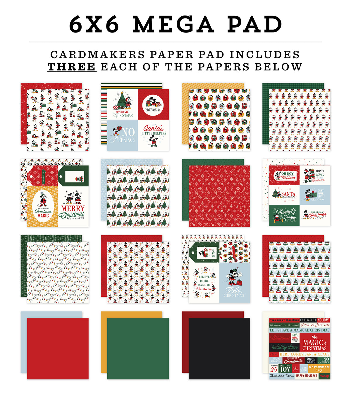 Echo Park - Mouse And Me Christmas Collection - 6 x 6 Paper Pad