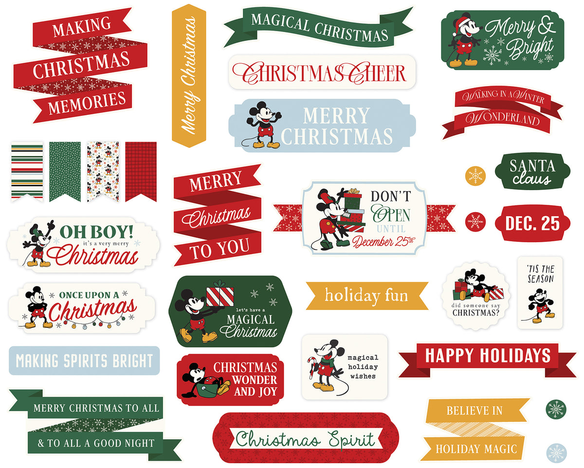 Echo Park - Mouse And Me Christmas Collection - Ephemera - Titles & Phrases