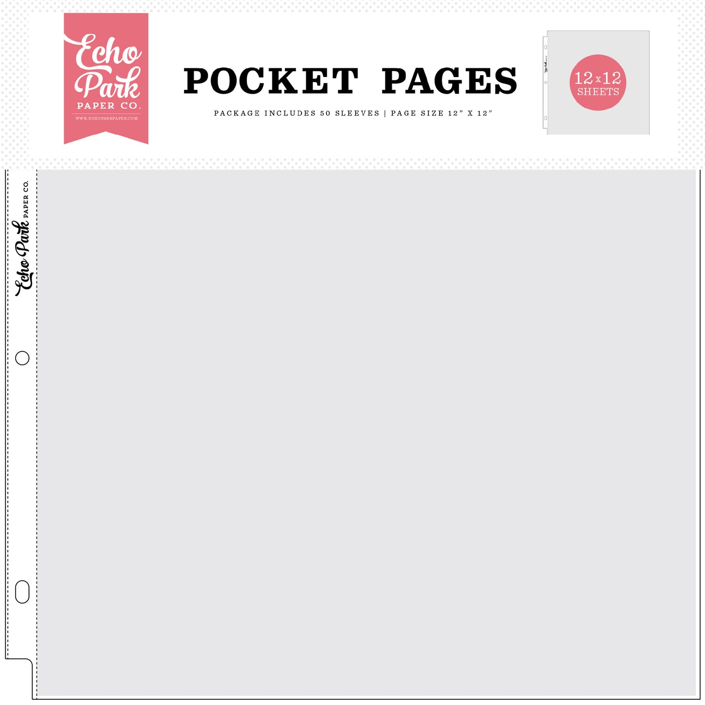 Echo Park - 12x12 Page Protectors - 50 Sheet Pack