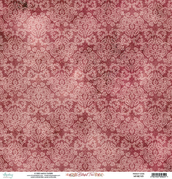Mintay Papers - Blissful Time Collection - 12 x 12 Double Sided Paper - Sheet 01