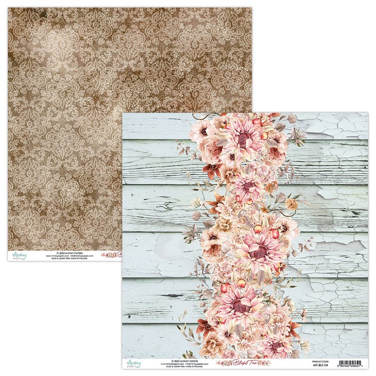Mintay Papers - Blissful Time Collection - 12 x 12 Double Sided Paper - Sheet 04