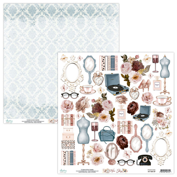 Mintay Papers - Her Story Collection - 12 x 12 Double Sided Paper - Sheet 09 - Elements