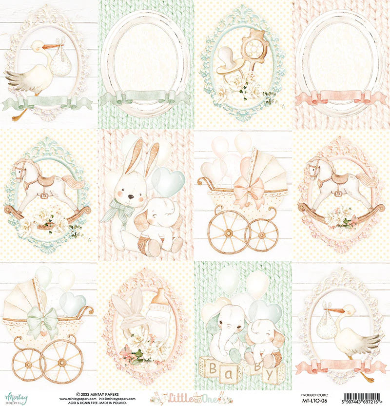 Mintay - Little One Collection - 12 x 12 Double-Sided Paper - Sheet 06