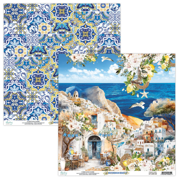 Mintay Papers - Mediterranean Heaven Collection - 12 x 12 Double Sided Paper - Sheet 02