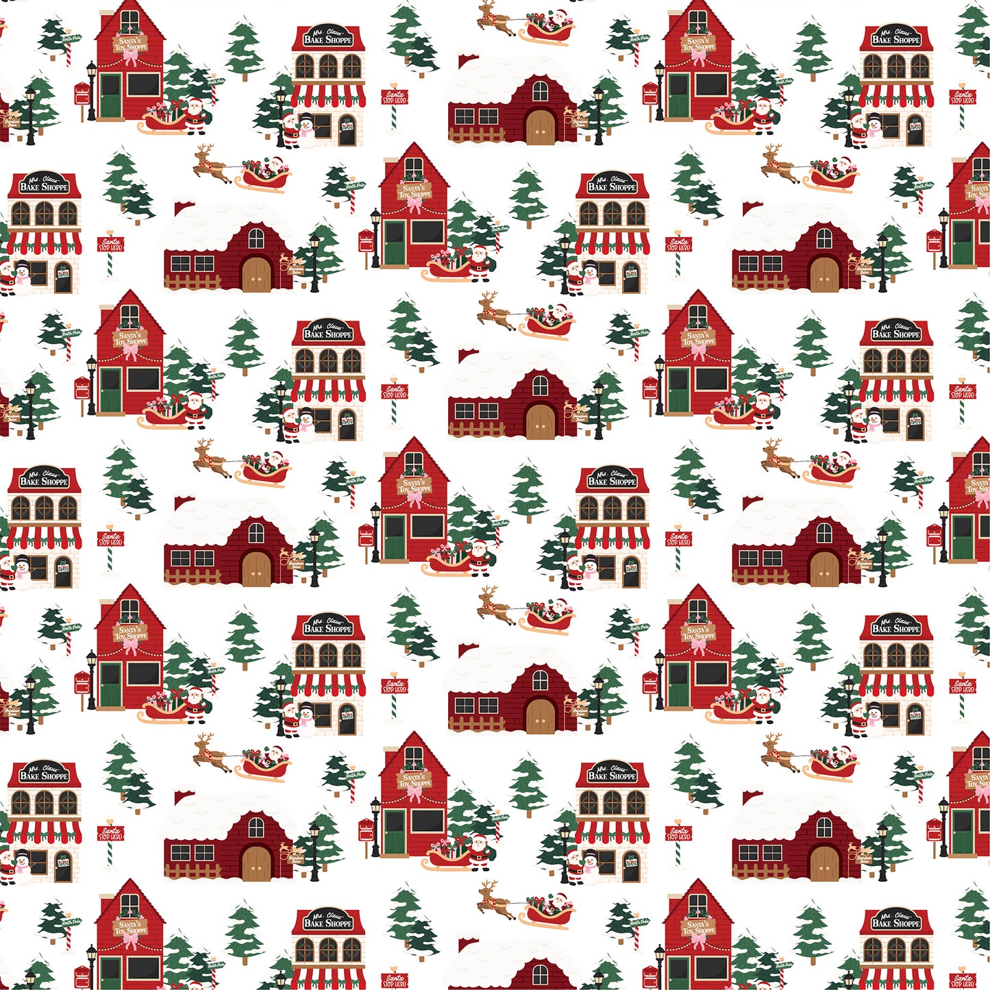 Echo Park -North Pole Christmas Collection - 12 x 12 Double Sided Paper - Santa's Shoppes