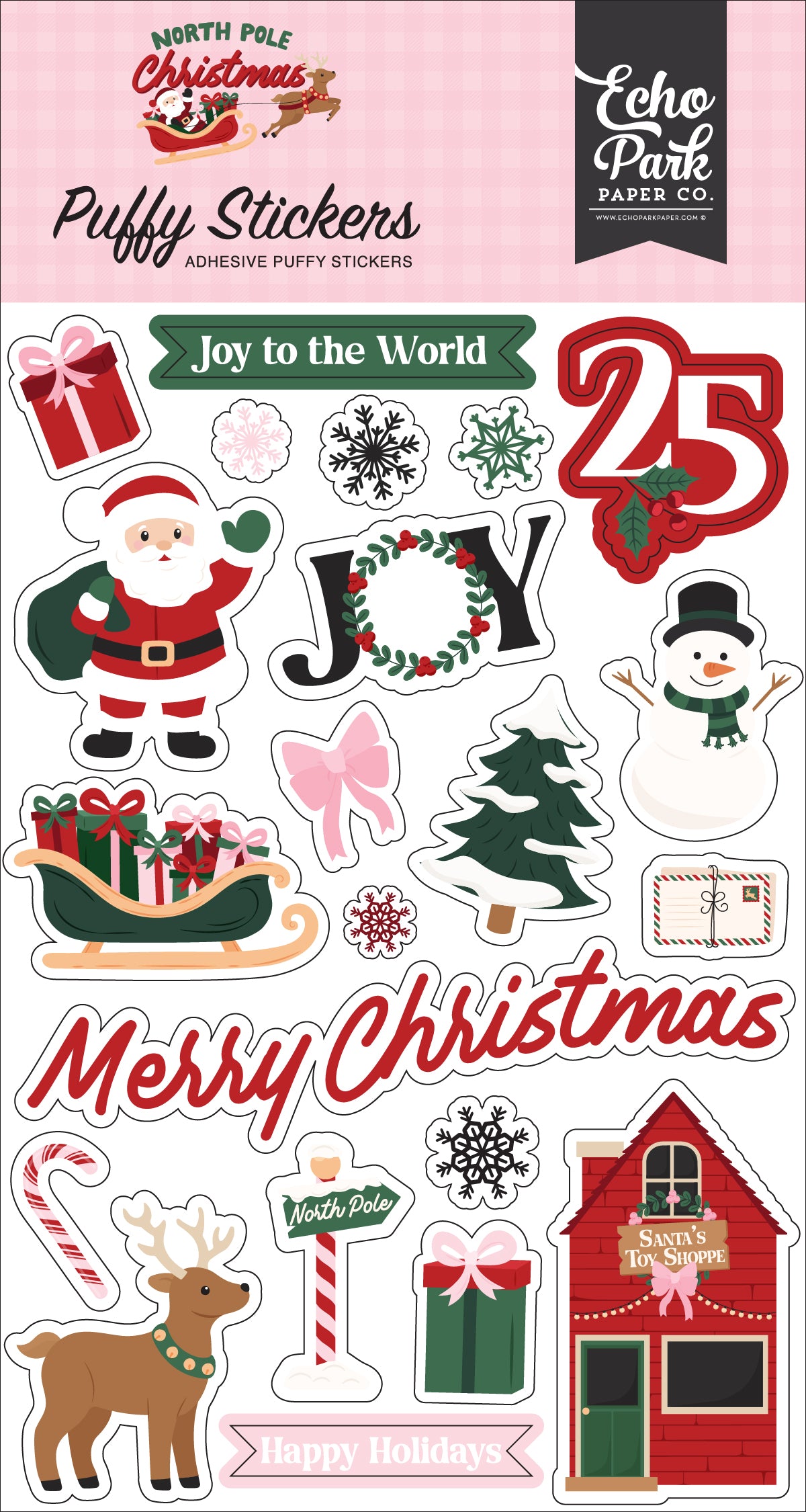 Echo Park - North Pole Christmas Collection - Puffy Stickers
