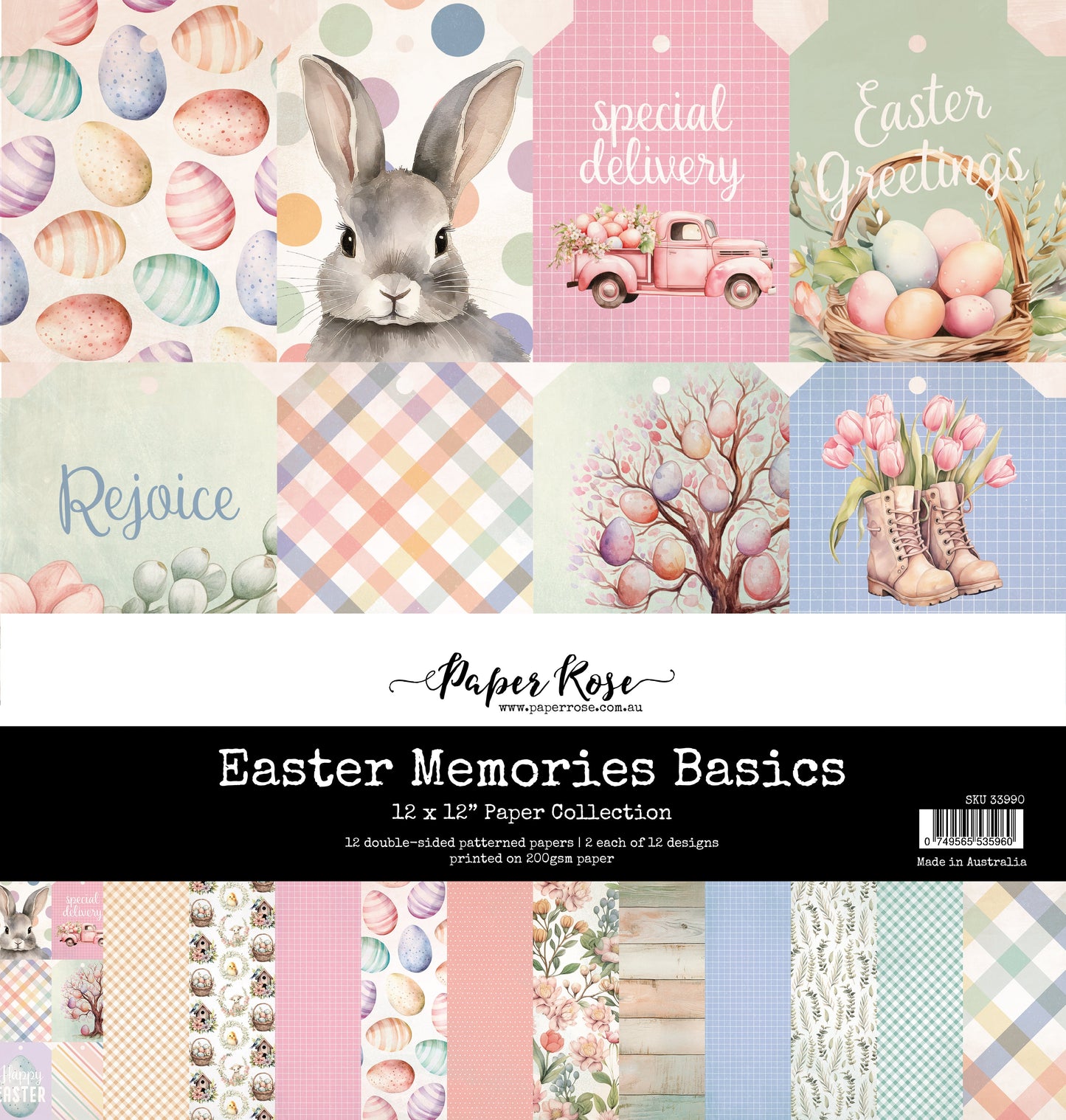 Paper Rose Studio - Easter Memories Basics 12 x 12 Paper Collection