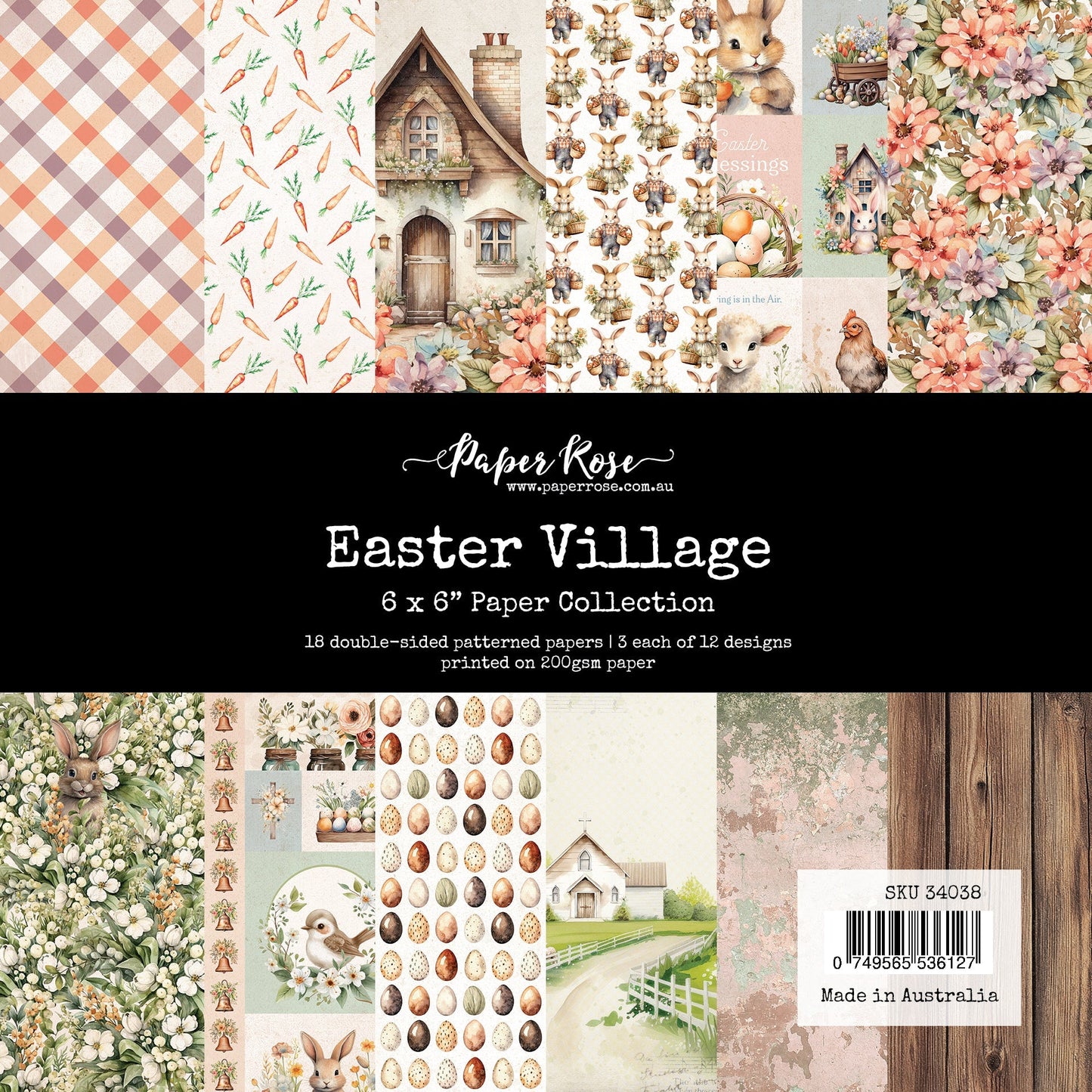 Paper Rose Studio - Easter Village 6 x 6 Paper