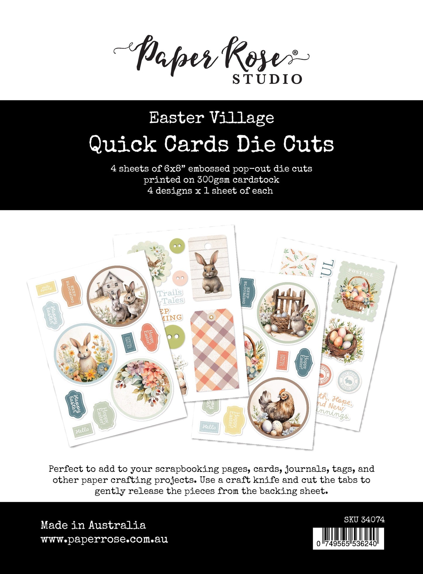 Paper Rose Studio - Easter Village Quick Cards Die Cut