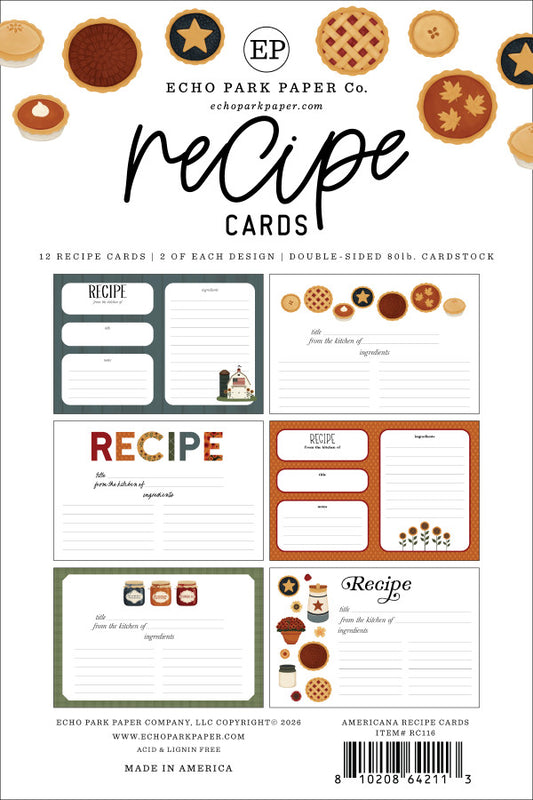 Echo Park - Recipe Cards - Americana