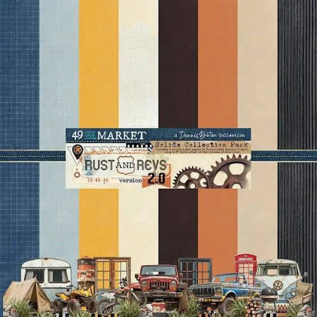 49 and Market - Rust And Revs 2.0 - 12 x 12 Solids Collection Pack