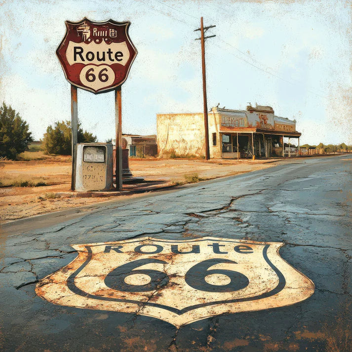 SSC Designs - Road Trip Route 66 Collection - 12 x 12 Double-Sided Scrapbook Paper - Open Road Oasis 12 x 12 Double-Sided Scrapbook Paper