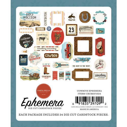 Carta Bella Paper - Cowboys Collection - Ephemera
