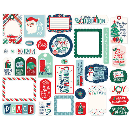 Echo Park - Happy Holidays Collection - Ephemera - Frames and Tags