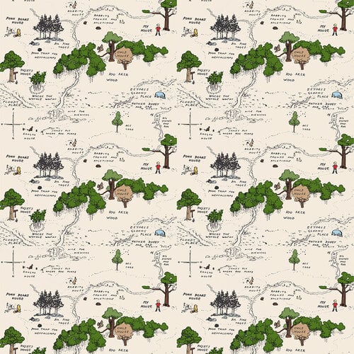 Echo Park - Winnie The Pooh Collection - 12 x 12 Double Sided Paper - Map For Christopher