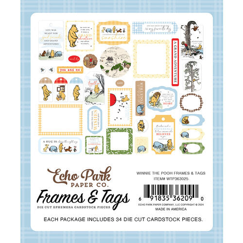 Echo Park - Winnie The Pooh Collection - Ephemera - Frames And Tags