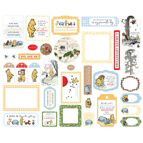 Echo Park - Winnie The Pooh Collection - Ephemera - Frames And Tags