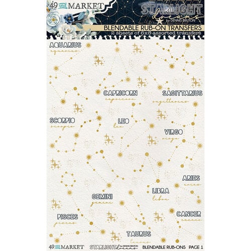 49 and Market - Starlight Dreams Rub-On Transfers - Constellation